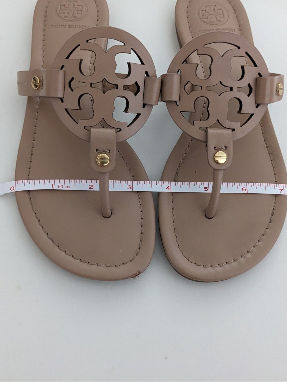 GUC! Tory Burch Miller Sandal In Beige/Tan Size 6 - Picture 15 of 16